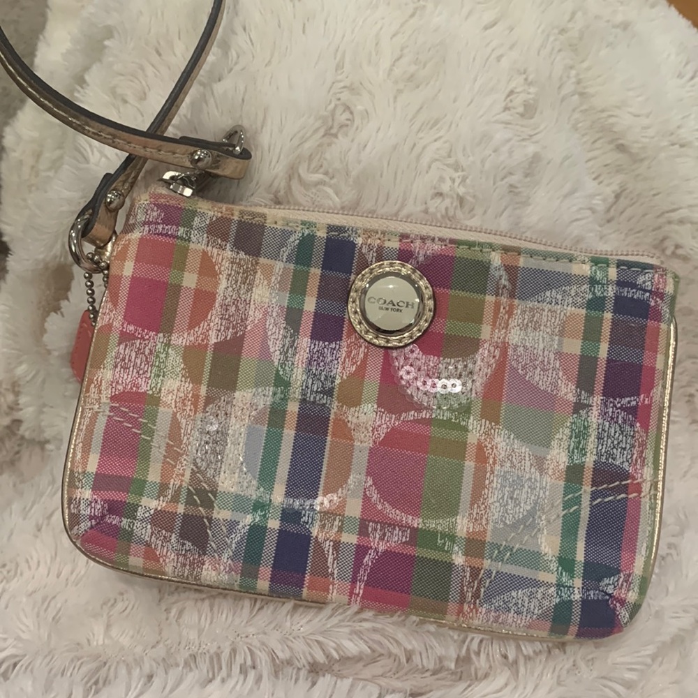 Multicolored Coach Wristlet
